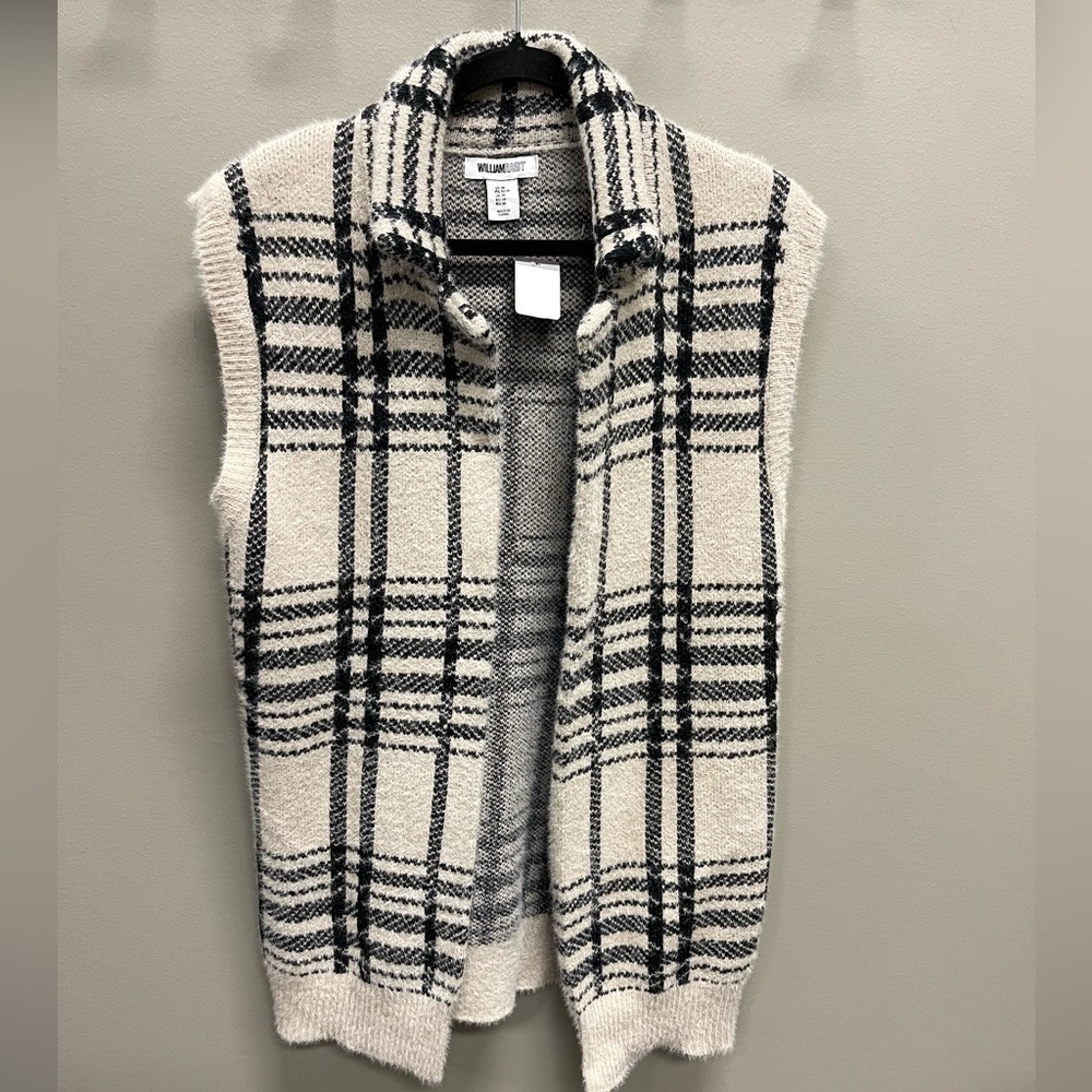 William Rast Cream and Black long  Knit Vest